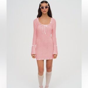For Love and Lemons Olina Crochet Mini Dress